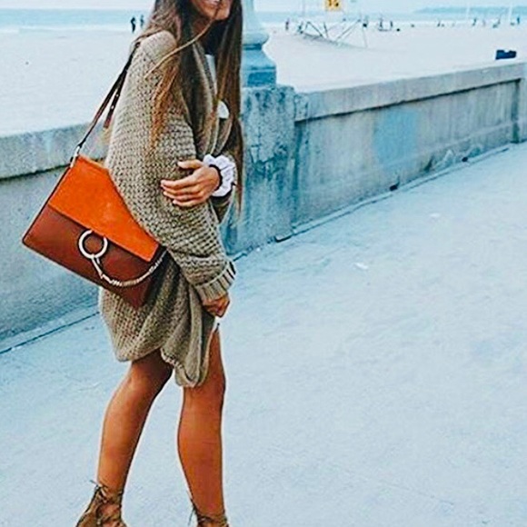 ✦NWT Oversized Loose Batwing Sleeve Taupe✦ - Picture 5 of 6